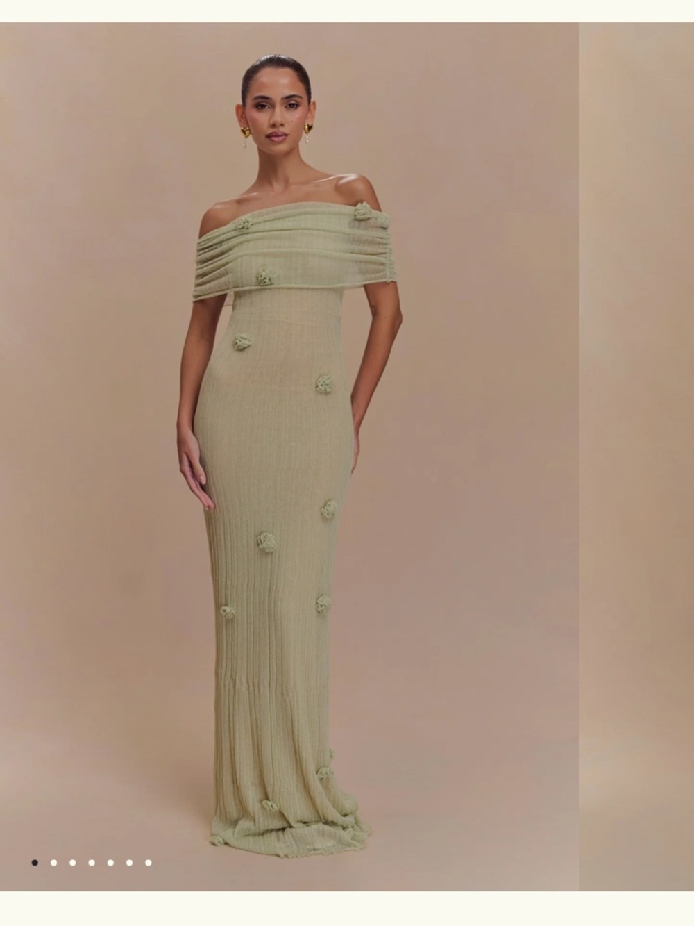 MESHKI NWT Brynn Orchid Knit Maxi Dress - Pastel Green